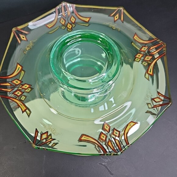 Uranium Collectibe Hand Painted Glass Bowl Depression Glass Geiger Test Amazing! - Picture 11 of 16